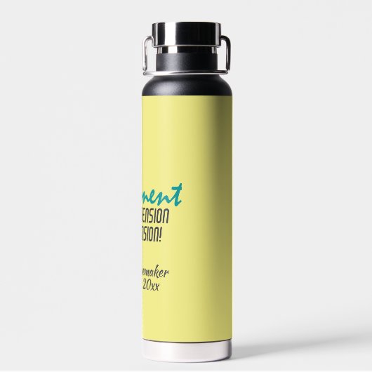 おもしろい退職引用文パーソナライズされた ウォーターボトル (背面)