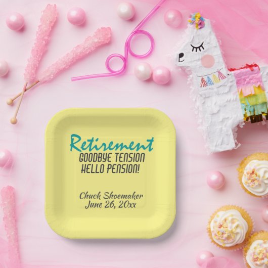 おもしろい退職引用文パーソナライズされた ペーパープレート (パーティー)