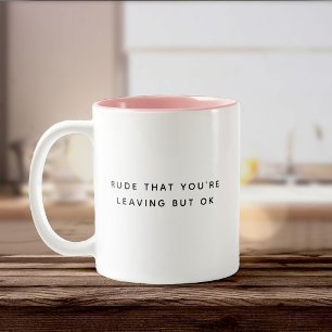 おもしろい退職後の同僚離れのかわいいトレンディー引用文 ツートーンマグカップ