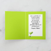 おもしろい退職者ハッピーアワーパーソナライズされたグリーティングカード カード (内部)