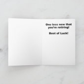 おもしろい退職金カード:ナッツが多すぎる! カード (内部)