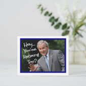 おもしろい退職金カード – ブッシュ主義のユーモア ポストカード (スタンド正面)