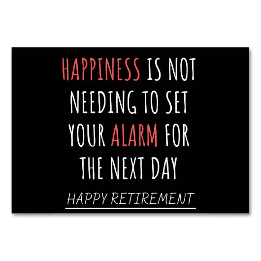 おもしろい退職 テーブルナンバー (正面)