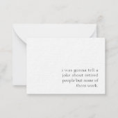 おもしろい退職、人々のジョーク退職した ノートカード (正面)