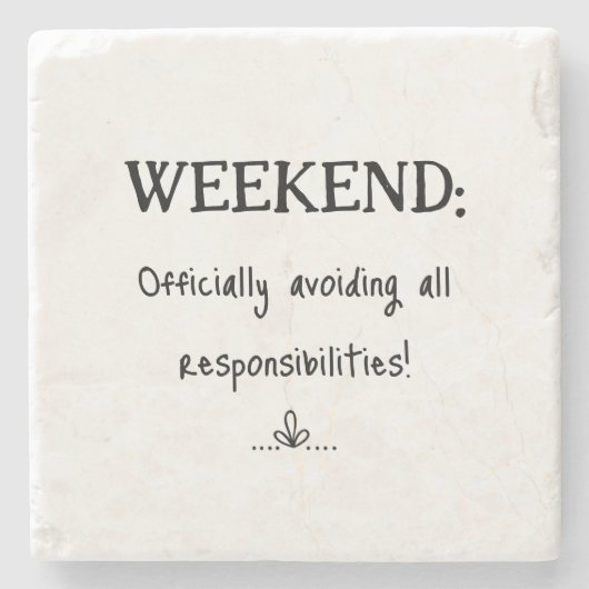 おもしろい週末No職責 ストーンコースター (正面)