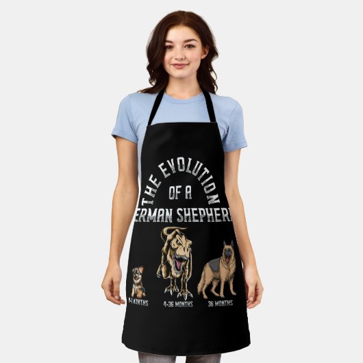 おもしろい進化ドイツの羊飼い恐竜の愛犬 エプロン (着用した状態)