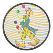 おもしろい遊ピエロのカラフル球 アイスホッケーパック (正面)