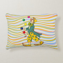 おもしろい遊ピエロのカラフル球 アクセントクッション
