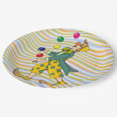 おもしろい遊ピエロのカラフル球 ペーパープレート (アングル)