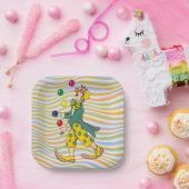 おもしろい遊ピエロのカラフル球 ペーパープレート (パーティー)