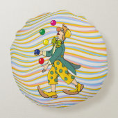 おもしろい遊ピエロのカラフル球 ラウンドクッション (裏面)