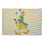 おもしろい遊ピエロのカラフル球 枕カバー (裏面)