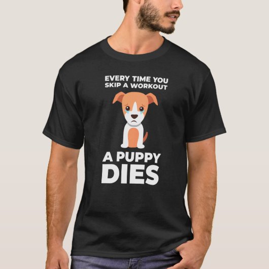 おもしろい運動犬 Tシャツ (正面)