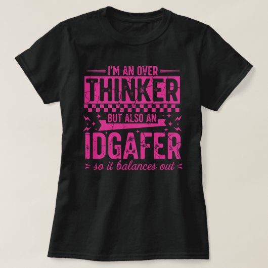 おもしろい過剰思考人間 IDGAFER Tシャツ | 皮肉なバラ (デザイン正面)