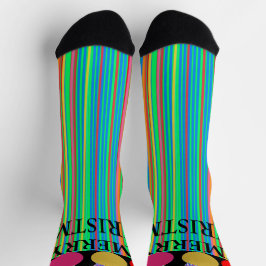 おもしろい醜いクリスマス幾何ストライプオーナメント ソックス