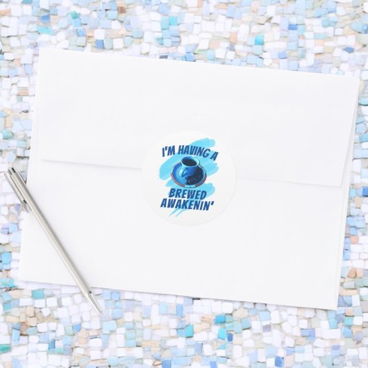 おもしろい醸造アウェイクニンのコーヒーカップソーサー豆 ラウンドシール