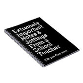 おもしろい重要学校先生手帳 ノートブック (右側)