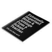 おもしろい重要学校先生手帳 ノートブック (左側)