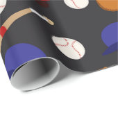 おもしろい野球のスポーツパターン包装紙 ラッピングペーパー (ロールコーナー)