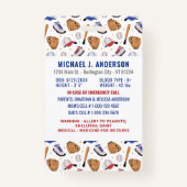 おもしろい野球カスタムスポーツモダンフォトチャイルドID バッジ (裏面)