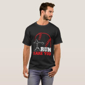 おもしろい野球キャッチャーTシャツ ラン・アイ・デア・ユー Tシャツ (正面フル)