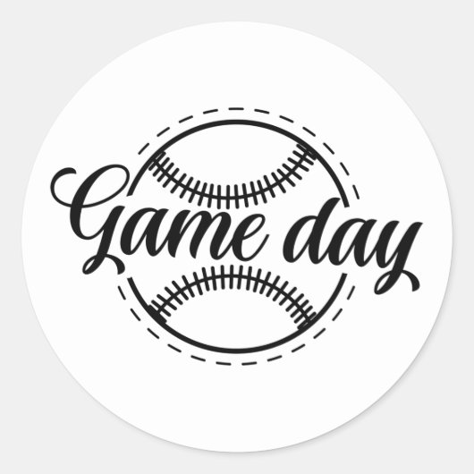 おもしろい野球ゲームのデイワードアート ラウンドシール (正面)
