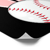 おもしろい野球バニーイースターキッズボーイズ幼児 ポスター (角)