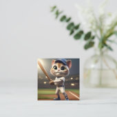 おもしろい野球猫 スクエア名刺 (スタンド正面)