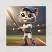 おもしろい野球猫 スクエア名刺 (正面)