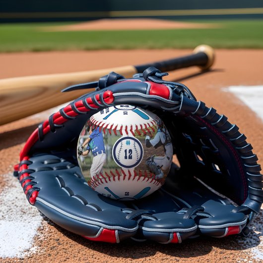 おもしろい野球選手の番号と名前フォトコラージュ 野球ボール