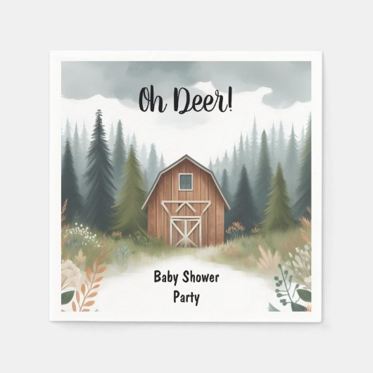 おもしろい野生の母親の木の森の赤ちゃんシャワー スタンダードカクテルナプキン (正面)