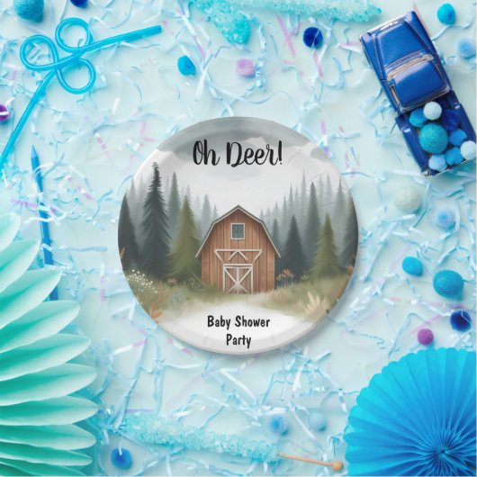 おもしろい野生の母親の木の森の赤ちゃんシャワー ペーパープレート (パーティー)