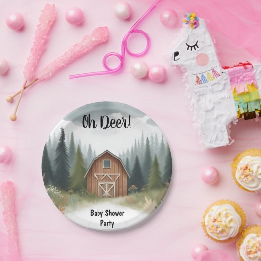 おもしろい野生の母親の木の森の赤ちゃんシャワー ペーパープレート (パーティー)