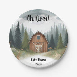 おもしろい野生の母親の木の森の赤ちゃんシャワー ペーパープレート