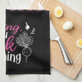 おもしろい野菜You Londing Plaid Pattern キッチンタオル (四つ折り)