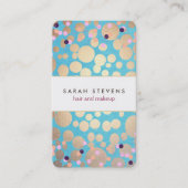 おもしろい金ゴールドの円とカラフル紙吹雪のパターン 名刺 (正面)