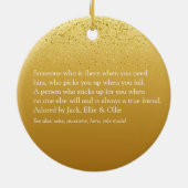 おもしろい金ゴールドグラムブラザー最高のエバーデフィニション セラミックオーナメント (裏面)