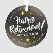 おもしろい金ゴールドグリッタースターズリタイアニューアドベンチャーズ オーナメント (裏面)