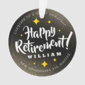 おもしろい金ゴールドグリッタースターズリタイアニューアドベンチャーズ オーナメント (正面)