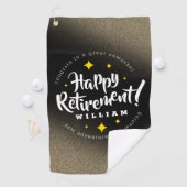 おもしろい金ゴールドグリッタースターズリタイアニューアドベンチャーズ ゴルフタオル (インサイチュ)