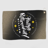 おもしろい金ゴールドグリッタースターズリタイアニューアドベンチャーズ ゴルフタオル (横)