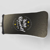 おもしろい金ゴールドグリッタースターズリタイアニューアドベンチャーズ ゴルフヘッドカバー (正面)