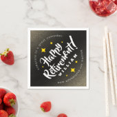 おもしろい金ゴールドグリッタースターズリタイアニューアドベンチャーズ スタンダードカクテルナプキン (インサイチュ)