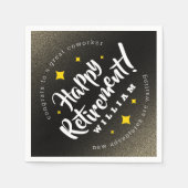 おもしろい金ゴールドグリッタースターズリタイアニューアドベンチャーズ スタンダードカクテルナプキン (正面)