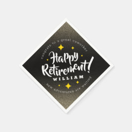 おもしろい金ゴールドグリッタースターズリタイアニューアドベンチャーズ スタンダードカクテルナプキン