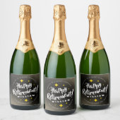 おもしろい金ゴールドグリッタースターズリタイアニューアドベンチャーズ スパークリングワインラベル (ボトル)