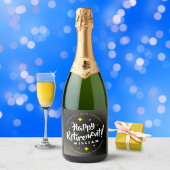 おもしろい金ゴールドグリッタースターズリタイアニューアドベンチャーズ スパークリングワインラベル