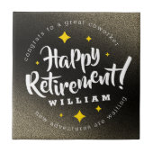 おもしろい金ゴールドグリッタースターズリタイアニューアドベンチャーズ タイル (正面)