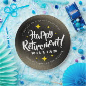 おもしろい金ゴールドグリッタースターズリタイアニューアドベンチャーズ ペーパープレート (パーティー)