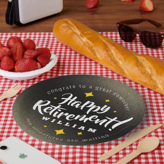 おもしろい金ゴールドグリッタースターズリタイアニューアドベンチャーズ ペーパープレート (ピクニック)